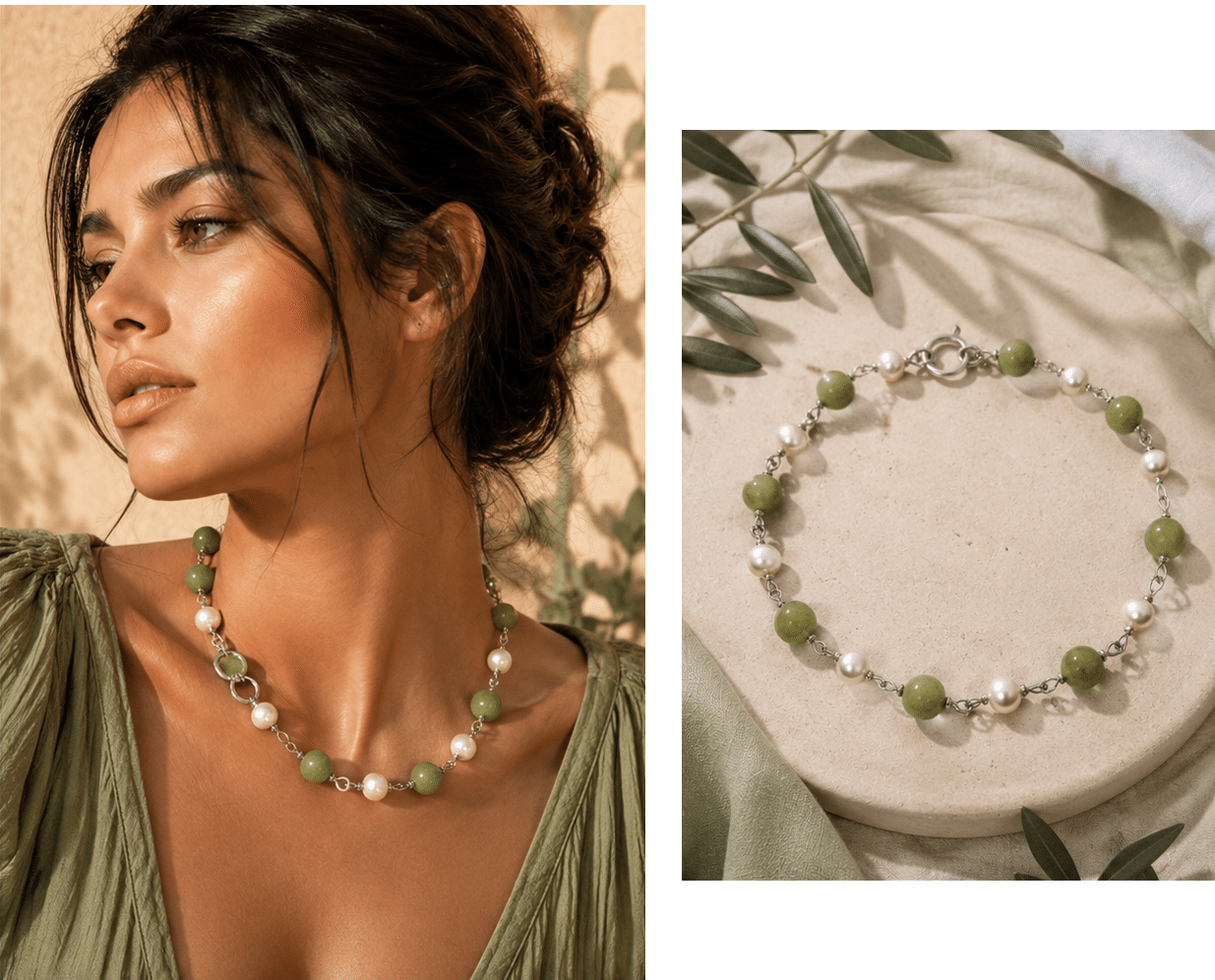 Modelo collar jade primavera