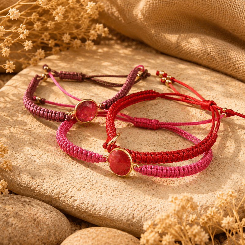 Pulseras Hilo Rubí