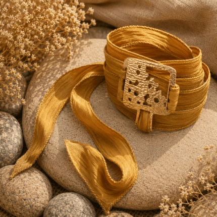 Pulsera Seda Dorada Imperial
